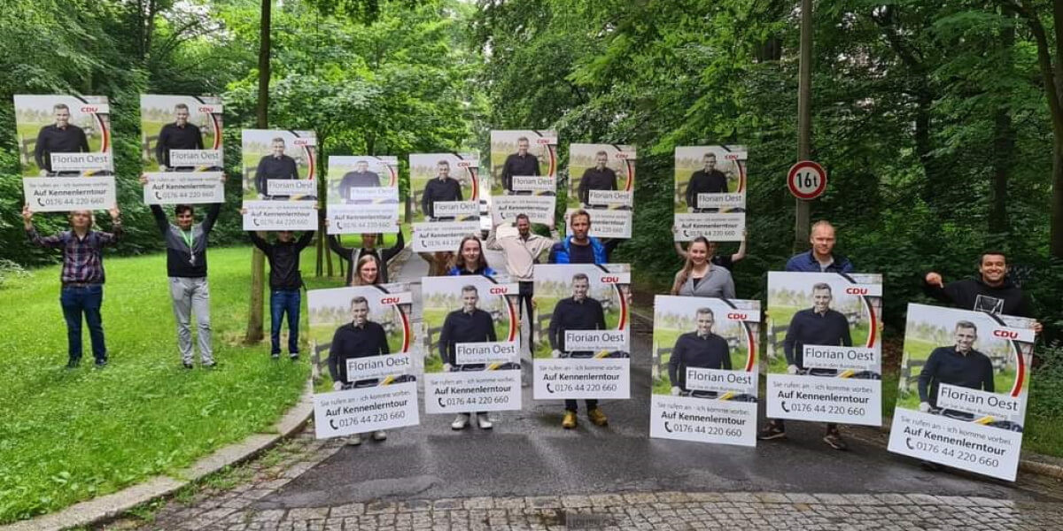 JU Sachsen Unterstützertag - Aktion mit Florian Oest