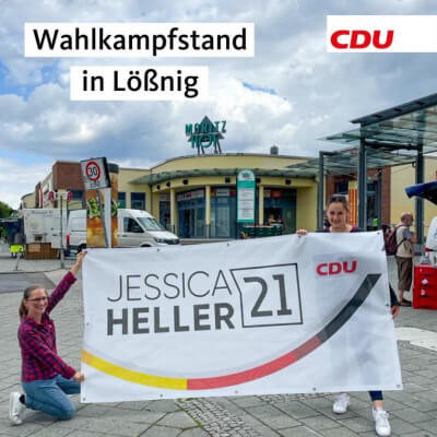 Wahlkampfstand in Lößnig