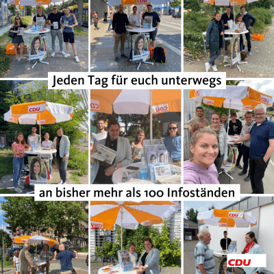 Jeden Tag für euch unterwegs an bisher mehr als 100 Infoständen