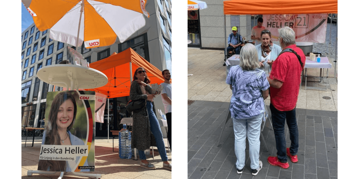 Infostand in der Innenstadt