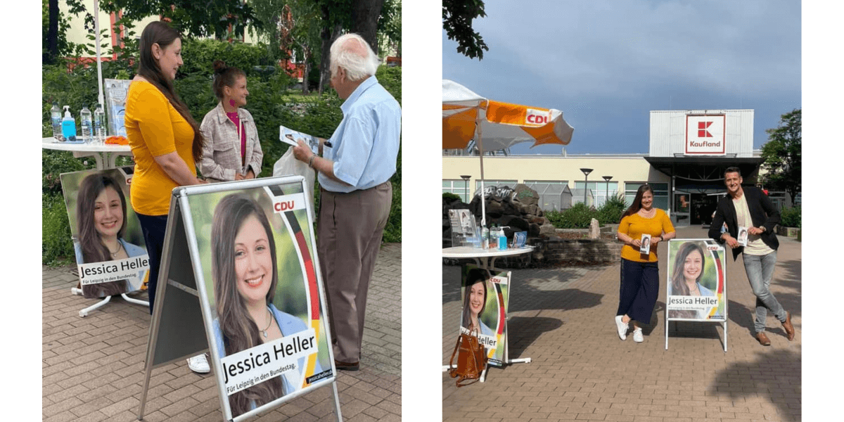 Wahlkampfstand in Großzschocher