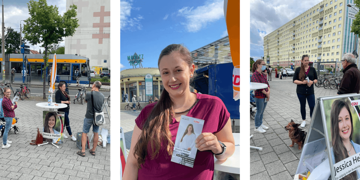 Wahlkampfstand in Lößnig